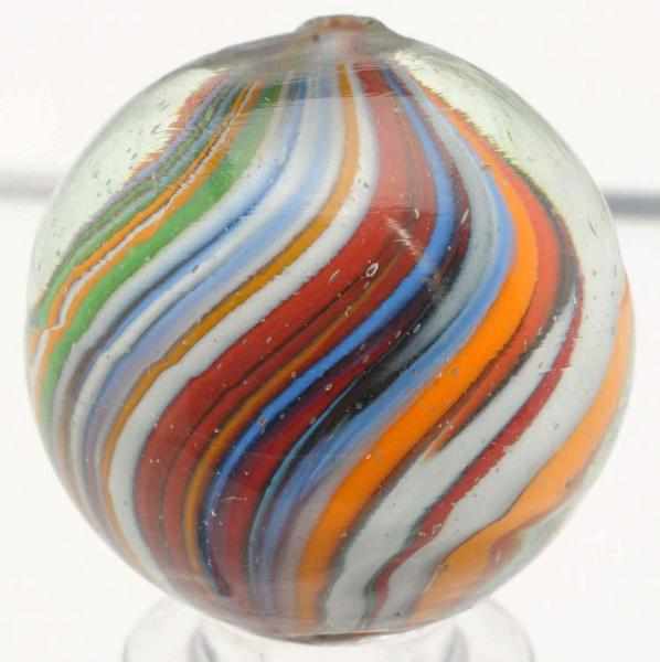 Appraisal: Striking Joseph's Coat Marble Colors include white orange red blue