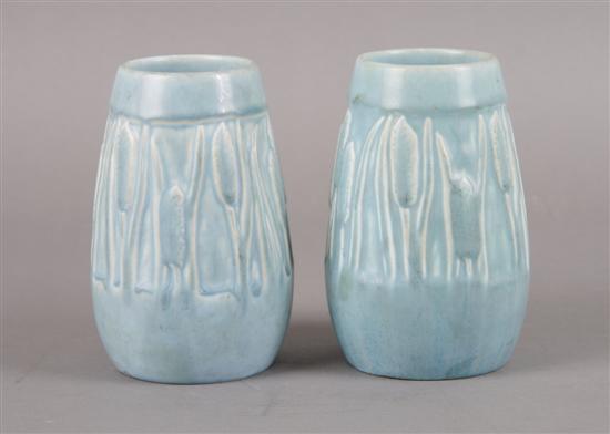 Appraisal: A Pair of Rookwood Production Vases Height inches