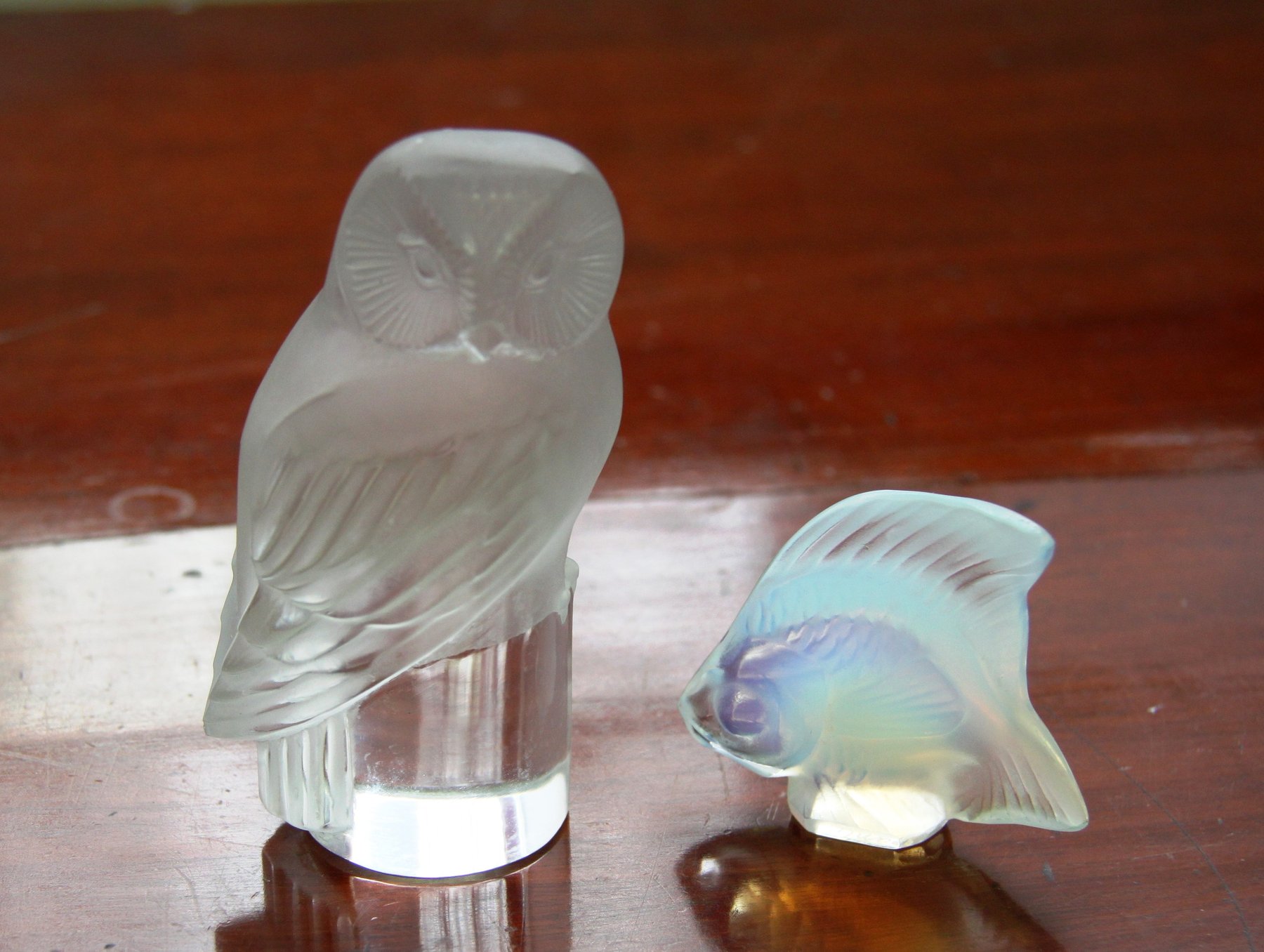 Appraisal: A Lalique glass model of an owl engraved mark Lalique