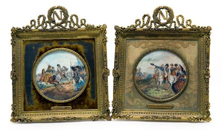 Appraisal: Two Framed Napoleonic Portrait Miniatures Estimate -