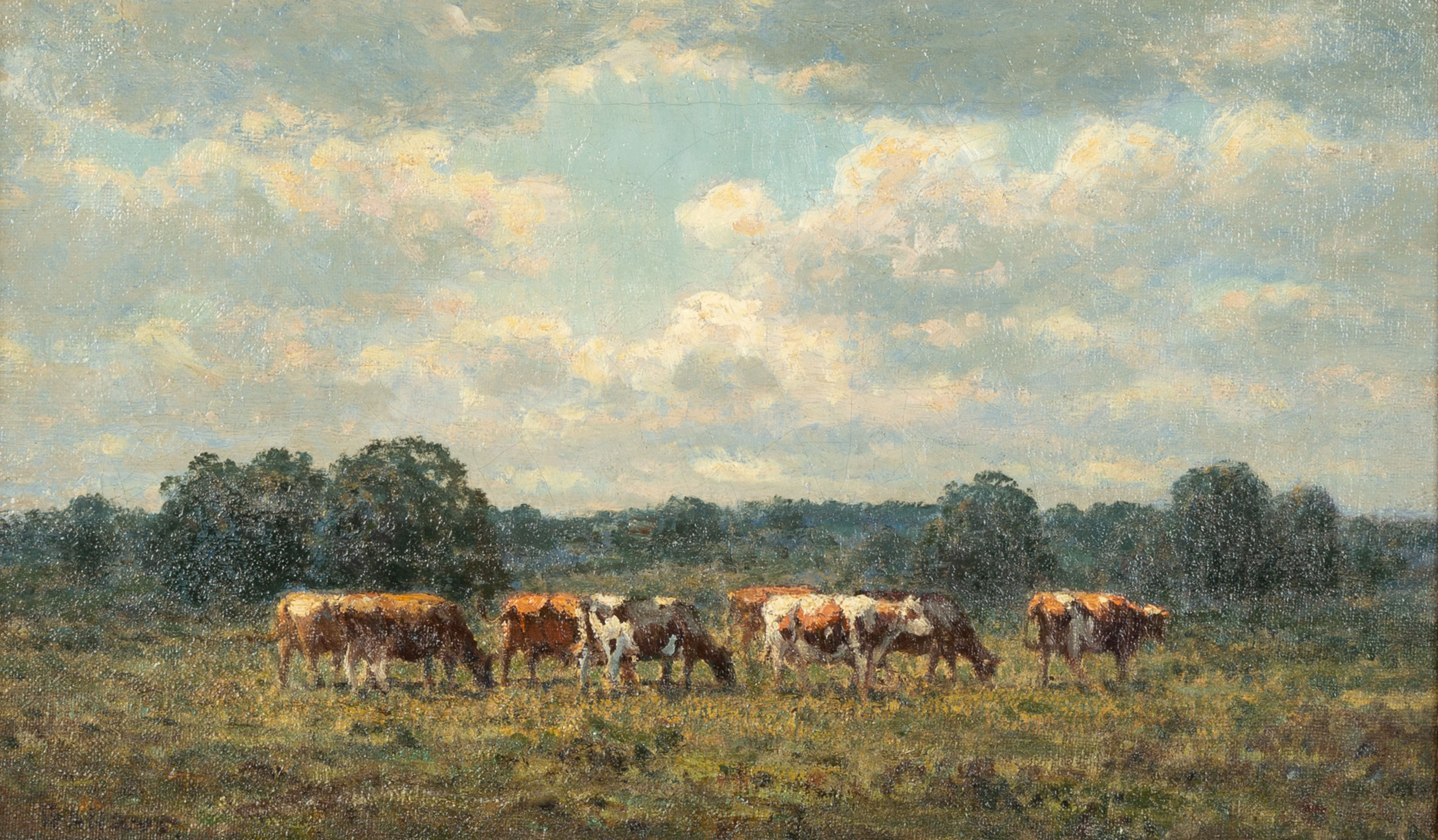 Appraisal: GEORGE ARTHUR HAYES AMERICAN - THE PASTURE Oil on canvas