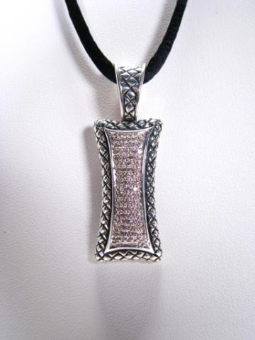 Appraisal: Scott Kaye designer sterling silver pave set diamond pendant on