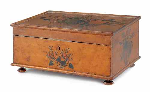 Appraisal: American birds-eye maple sewing box early th c the lift