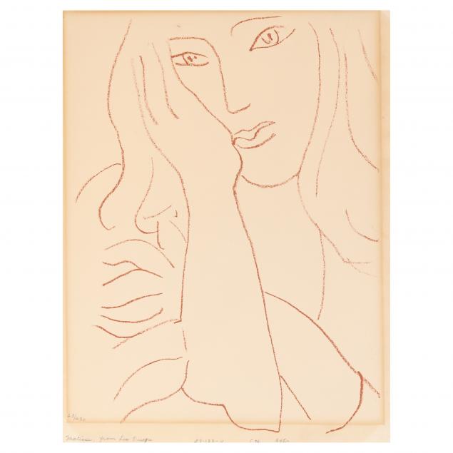 Appraisal: AFTER HENRI MATISSE FRENCH - LITHOGRAPH FROM VISAGES Lithograph in