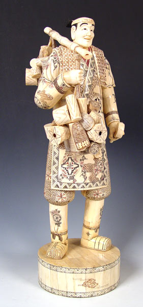 Appraisal: ALMOST THREE FEET TALL CHINESE CARVED AND CLAD BONE MUSICAL