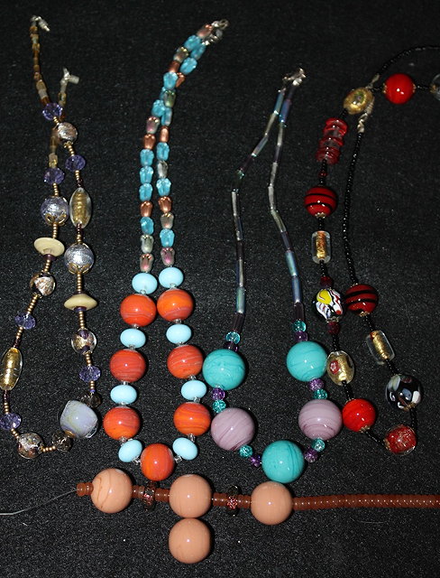 Appraisal: A SMALL COLLECTION OF VENETIAN COLOURED GLASS BEADS and necklaces