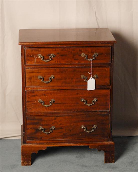 Appraisal: Diminutive R Ormsbury -Drawer Chest mahogany with oak secondary high