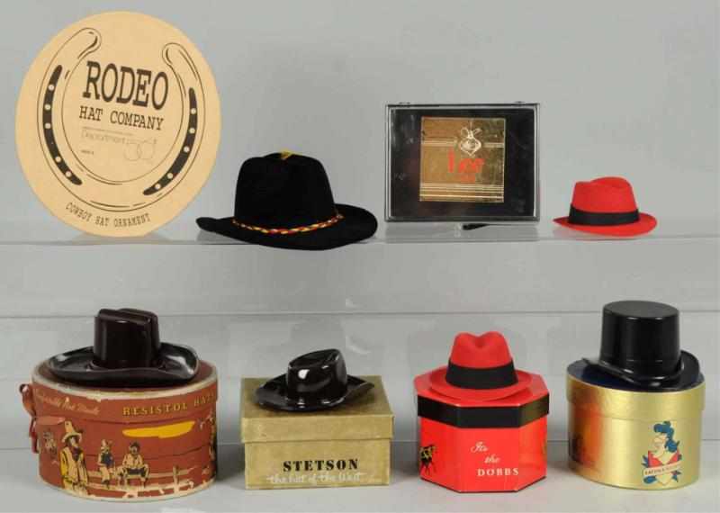 Appraisal: Lot of Miniature Hat Boxes with Hats Nice assortment and