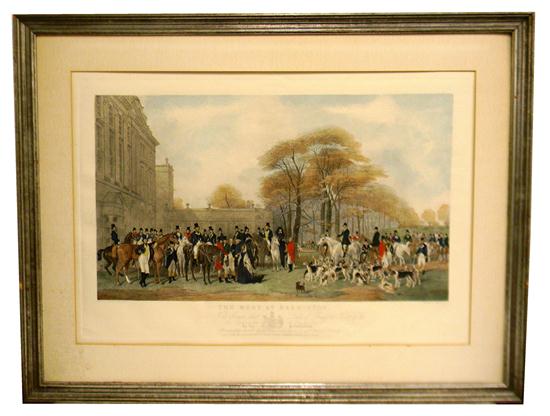 Appraisal: The Meet at Badminton colored lithograph after painting by William