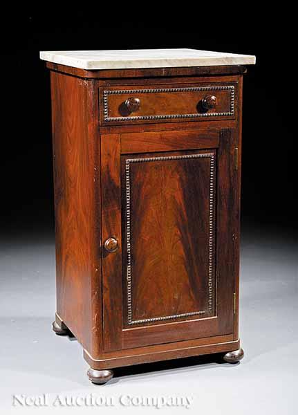 Appraisal: An American Classical Mahogany Commode c - square white marble