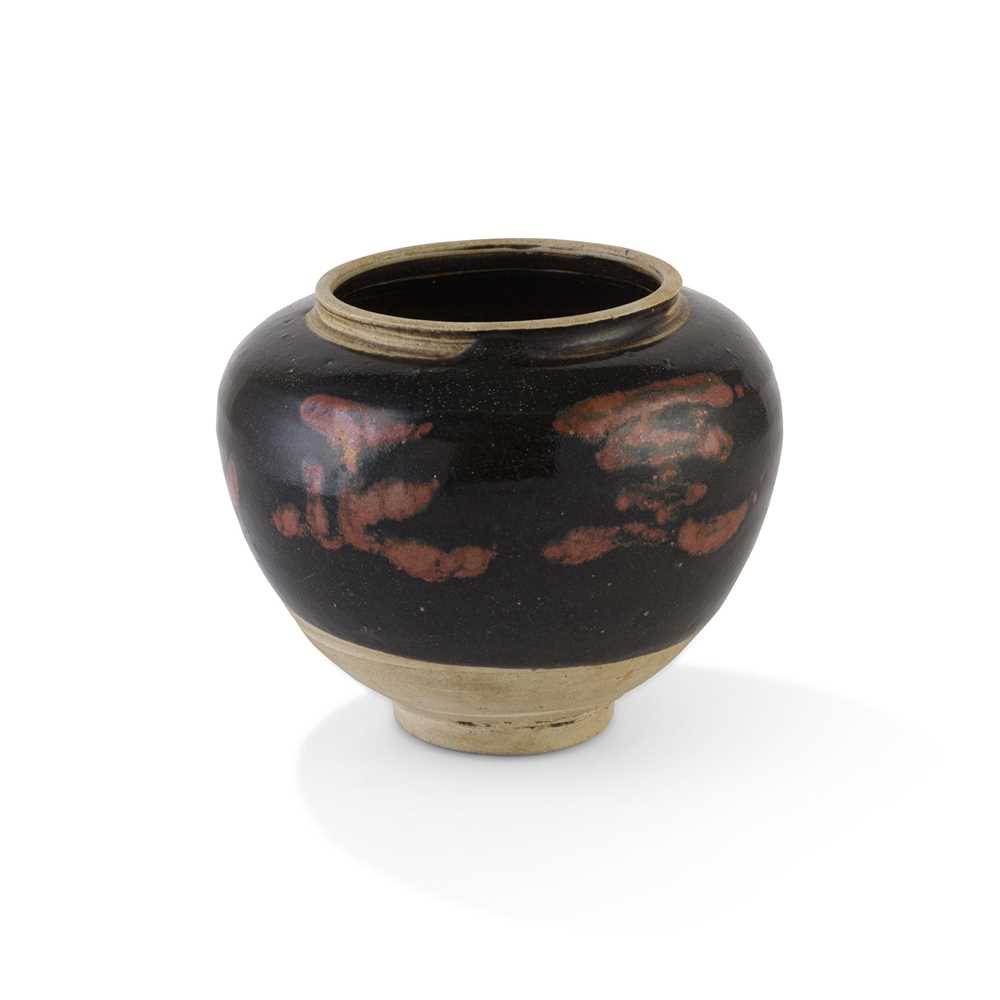 Appraisal: INSCRIBED 'CIZHOU' BLACK-GLAZED JAR YUAN DYNASTY AD ' ' supported