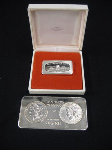 Appraisal: Silver Bars Ten ounce ingant and a grains troy ounces