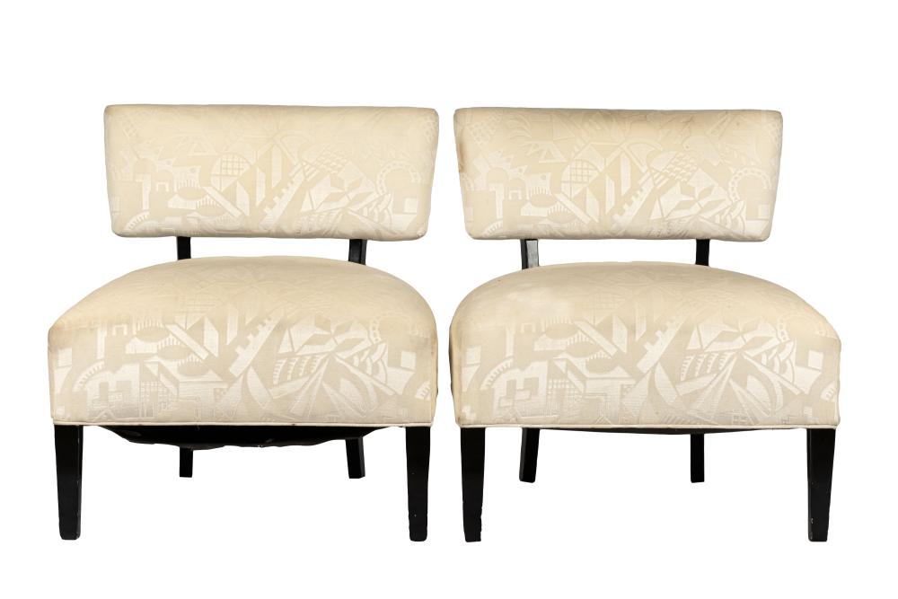 Appraisal: PAIR OF BRENTWOOD STYLE LOUNGE CHAIRSin the manner of Billy