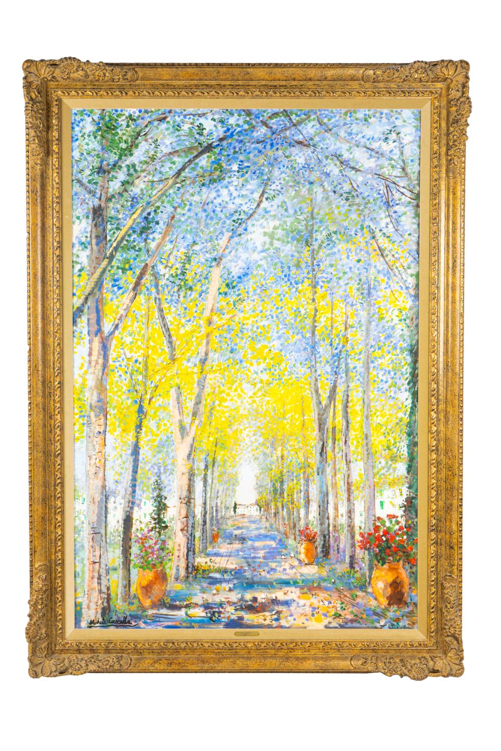 Appraisal: MICHELE CASCELLA - GARDEN ALLEE oil on canvas signed lower