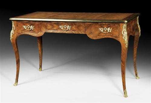 Appraisal: SMALL BUREAU-PLAT late Louis XV Paris th century Purpleheart and