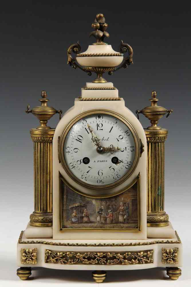 Appraisal: FRENCH MANTEL CLOCK - Second Empire Gilt Bronze and White