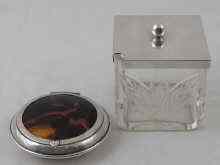 Appraisal: A silver and tortoiseshell powder box hallmarked for Birmingham fitted