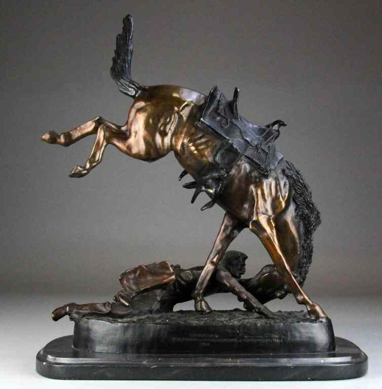 Appraisal: Remington Bronze ded To Bonnard Bronze WorksTitled 'Wicked Pony' depicting