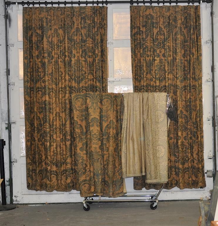 Appraisal: Group Vintage Fortuny Drapes Group of vintage Fortuny drapes Early