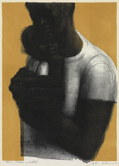 Appraisal: JOHN WILSON - Father and Child Color lithograph x mm