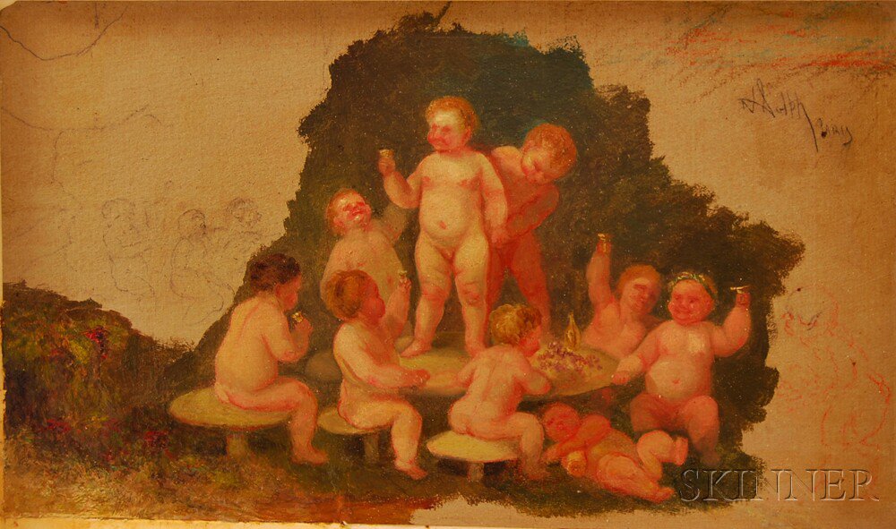 Appraisal: Continental School th th Century Putti Signed J Solph Paris