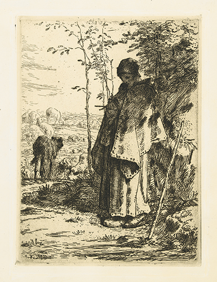 Appraisal: JEAN-FRAN OIS MILLET La Grande Berg re Etching on cream