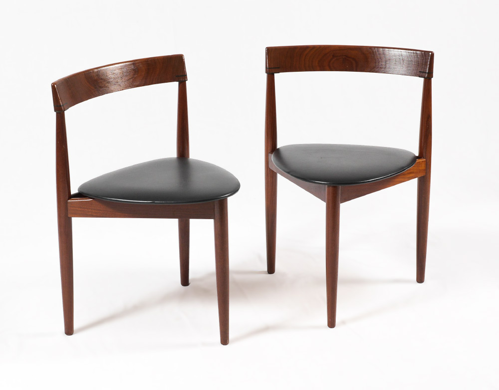 Appraisal: PAIR HANS OLSEN FOR FREM ROJLE DINING CHAIRS teak chairs