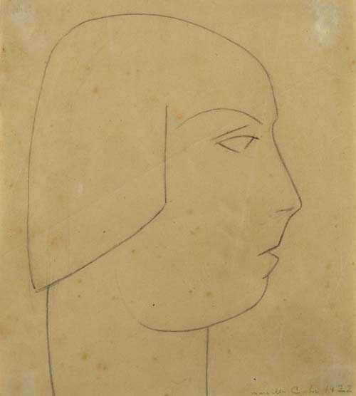 Appraisal: CAHN MARCELLE Strassburg - Paris S T Profil Pencil on