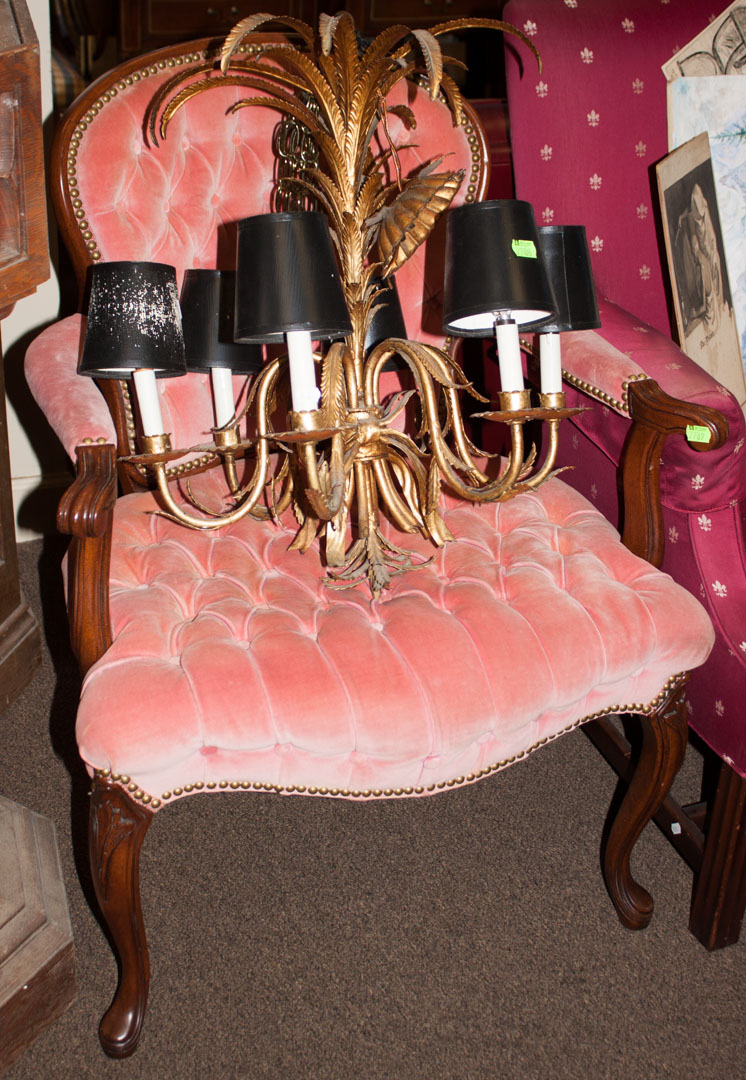 Appraisal: French style upholstered armchair