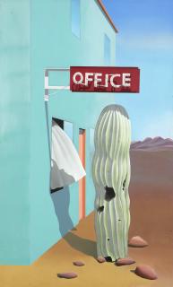 Appraisal: Scott Ford th Century ''Still Life'' office sign with cactus