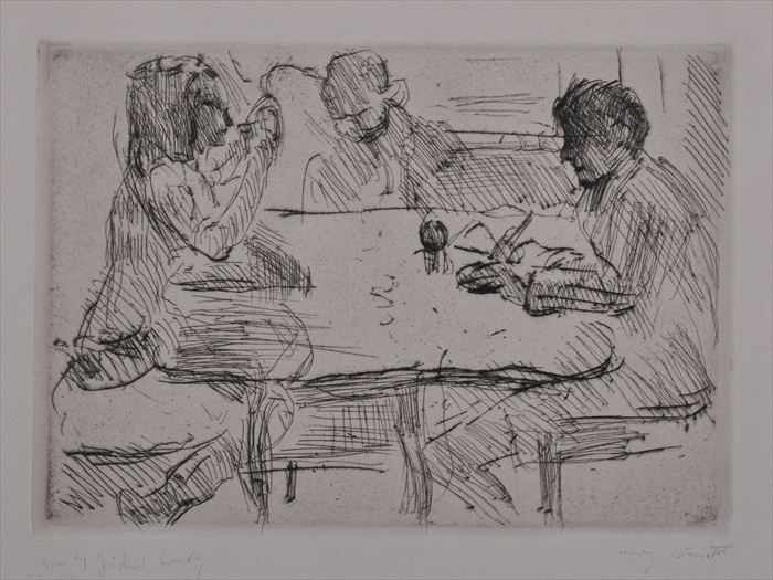 Appraisal: LOVIS CORINTH - THREE INTERIOR SCENES Drypoint etchings signed in