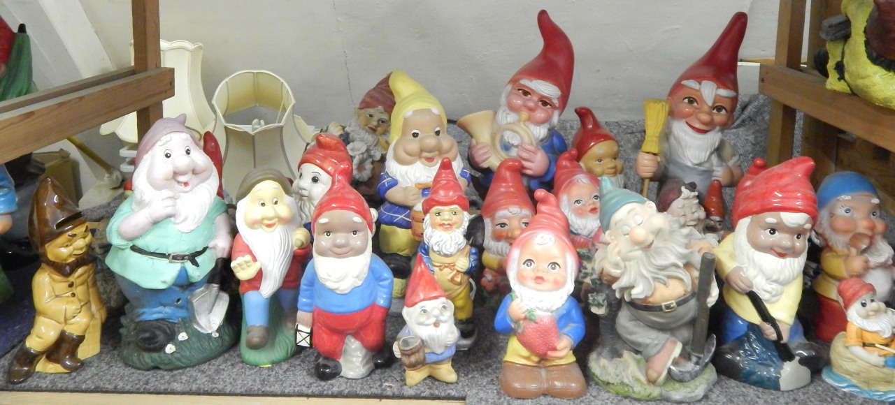 Appraisal: A quantity of garden gnomes to include plastic painted plaster