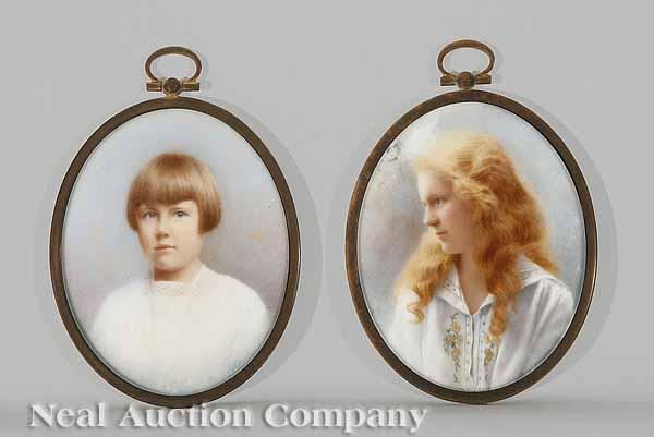 Appraisal: John Ramsier American Kentucky - A Pair of Portraits of