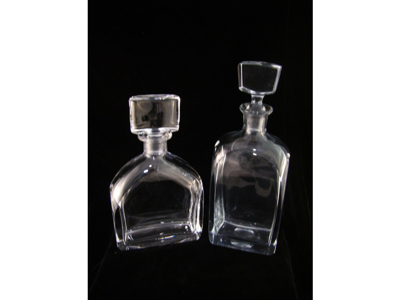 Appraisal: - Crystal Decanters Includes Flat sided decanter flake on bottom