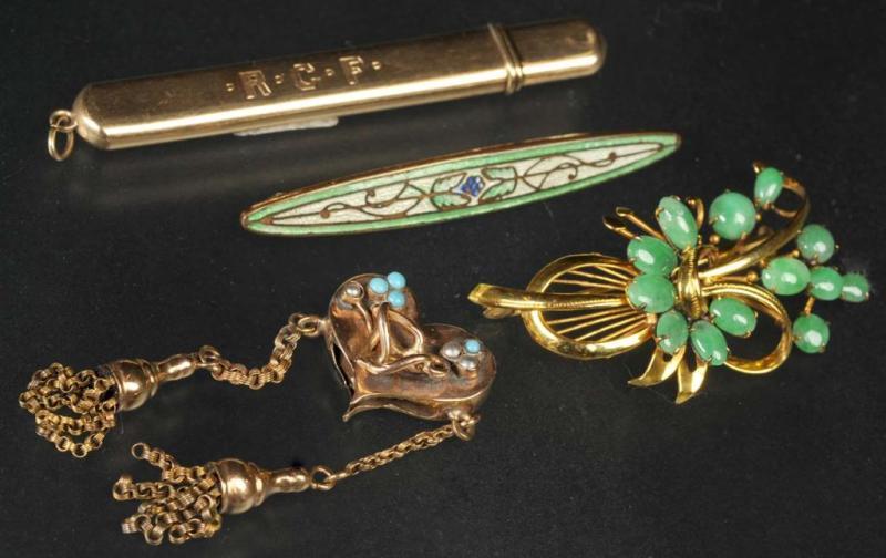 Appraisal: Lot of Antique Jewelry Y Gold Pins Description K weighs