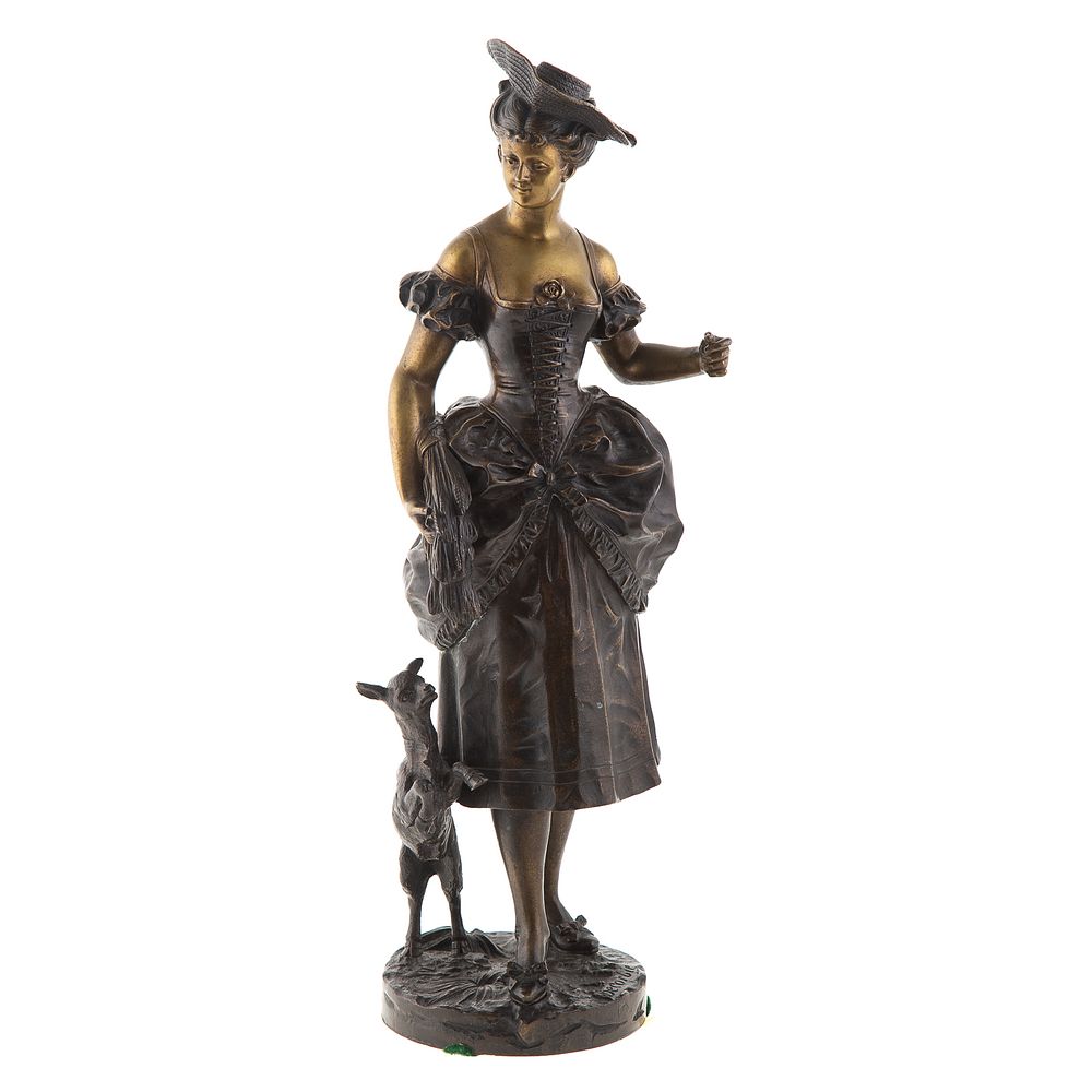 Appraisal: Continental Bronze Of Young Beauty Probably French young woman with