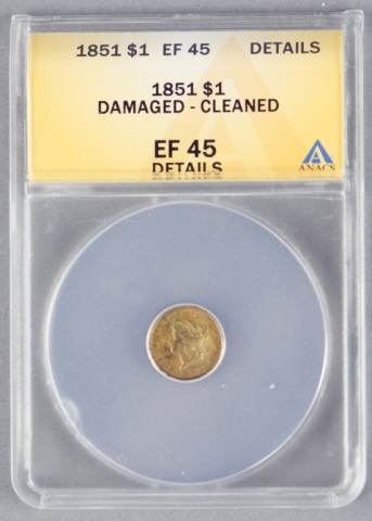 Appraisal: Liberty Gold CoinCertified and graded XF details damage cleaned by