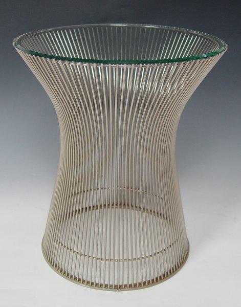 Appraisal: WARREN PLATNER FOR KNOLL SIDE TABLE Wire base glass top