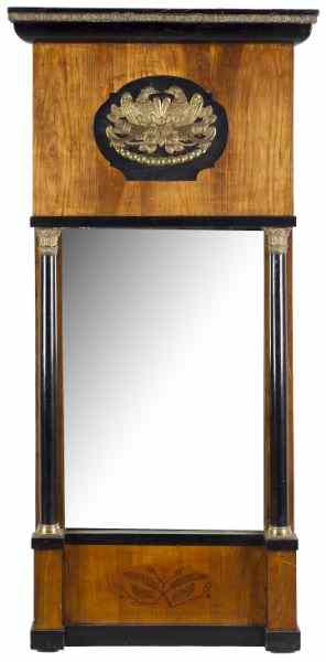 Appraisal: Biedermeier Style Wall Mirror th century rectangular pier mirror form