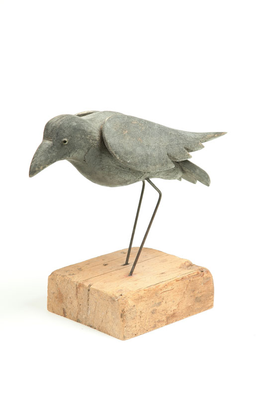 Appraisal: CROW DECOY American th century softwood Charming crow with applied