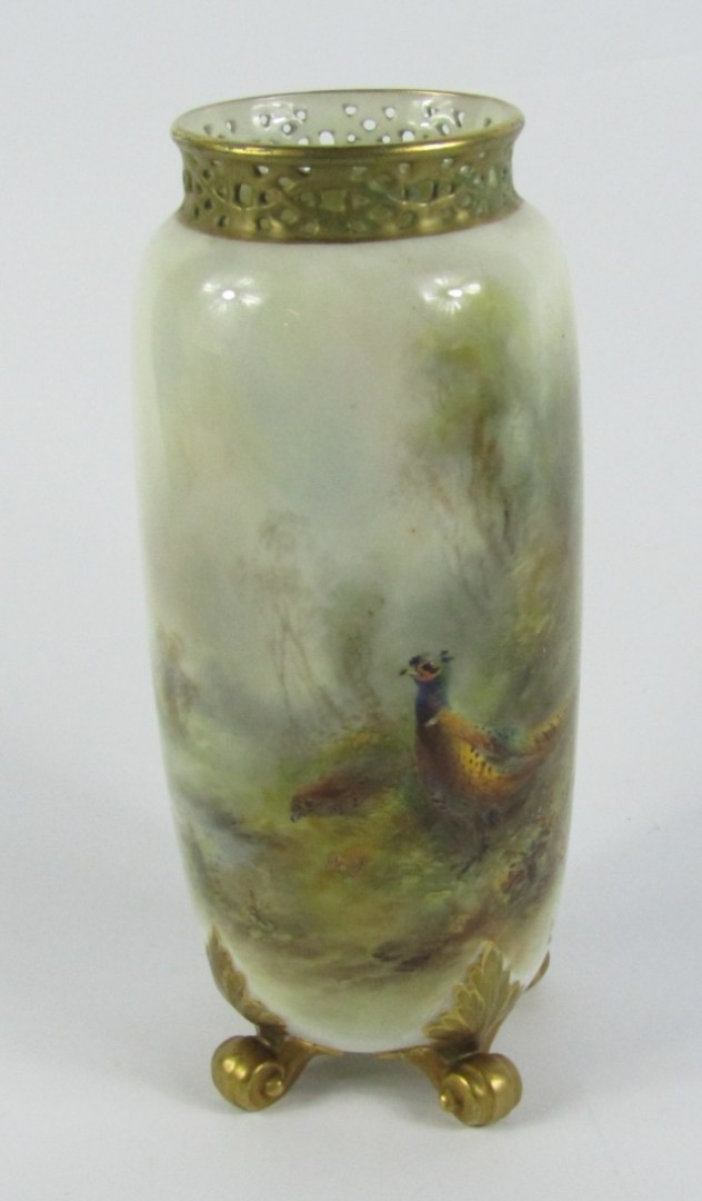 Appraisal: A Royal Worcester porcelain vase painted by James Stinton with