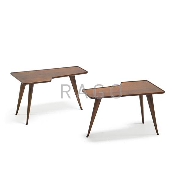 Appraisal: GIO PONTI Pair of side tables Condition Report Overcoat to