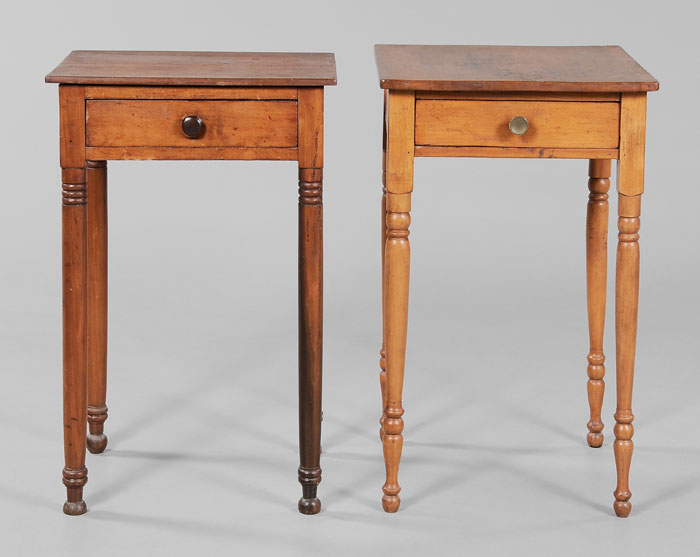 Appraisal: Two Federal One-Drawer Tables American th century each pine and