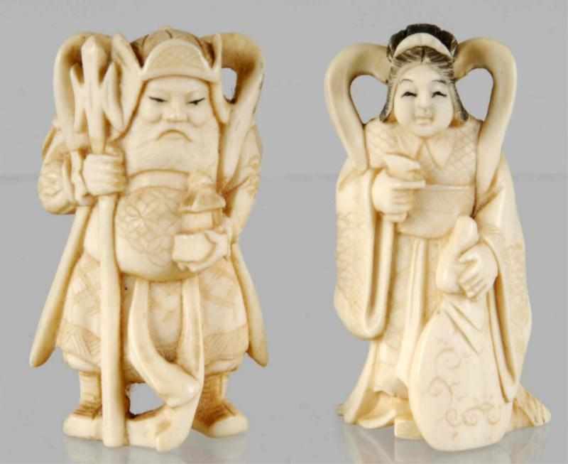 Appraisal: Lot of Netsuke Figures Description Lot includes an artist signed