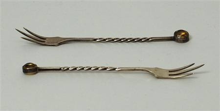 Appraisal: Ballater - a pair of Scottish provincial silver pickle forks