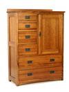 Appraisal: GENT'S CHEST - Contemporary Mission oak gent's chest four graduated