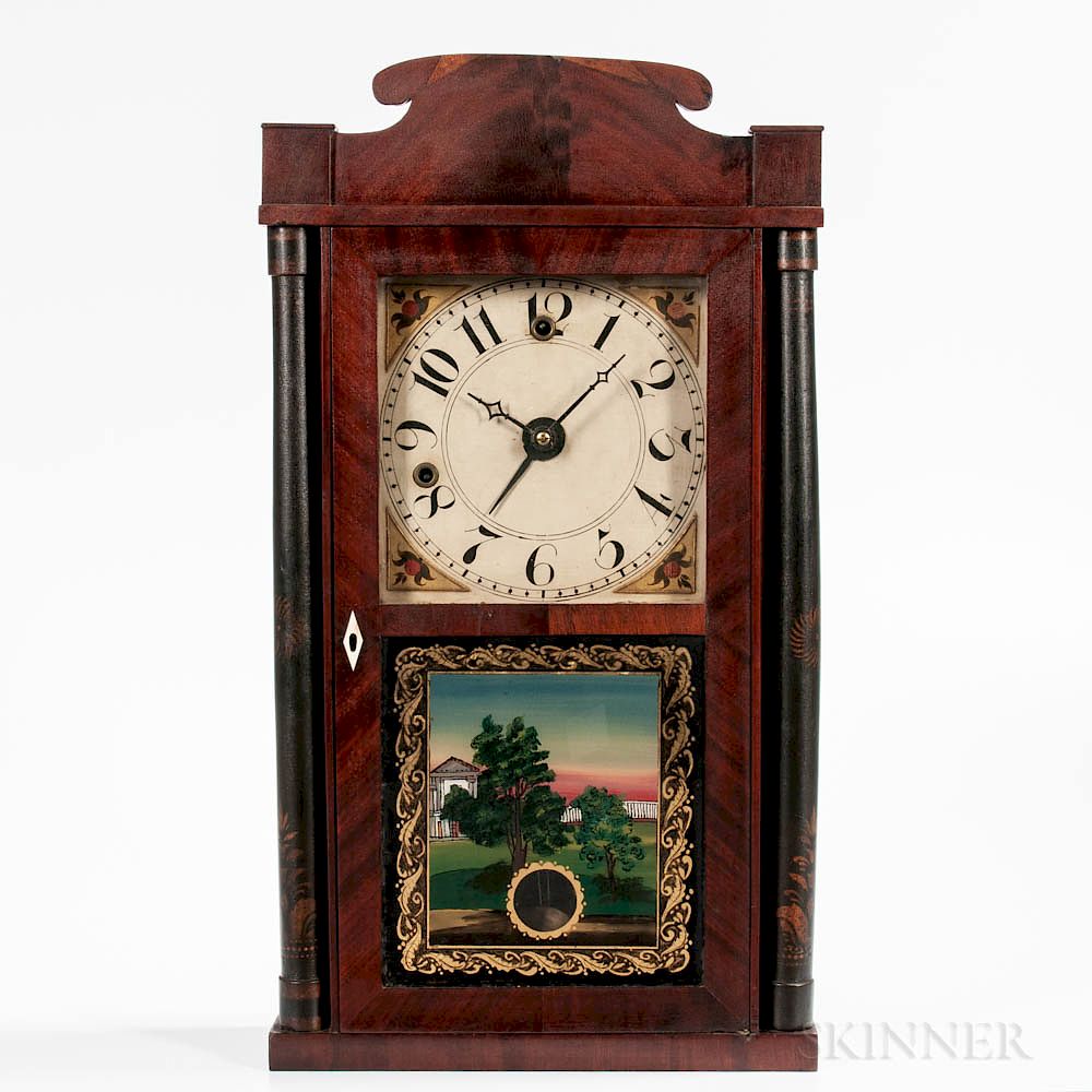 Appraisal: Silas Hoadley Miniature Column and Splat Shelf Clock Silas Hoadley