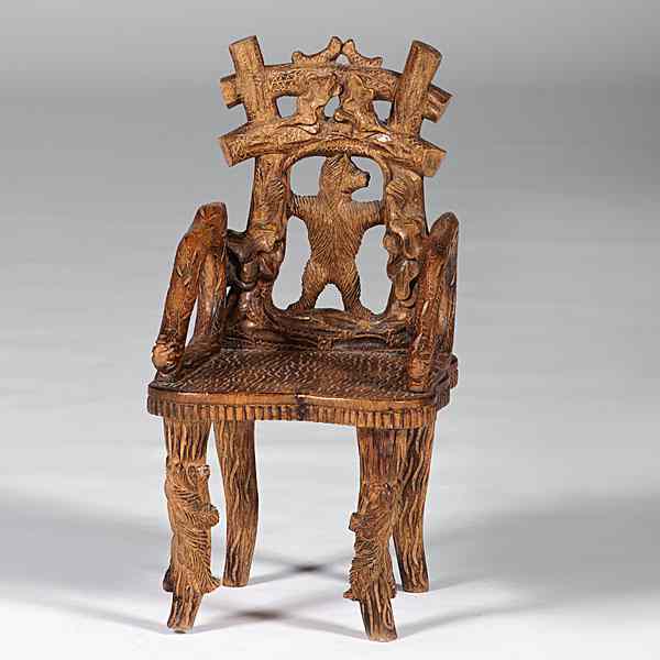 Appraisal: German Carved Child's Chair German th century A child's chair