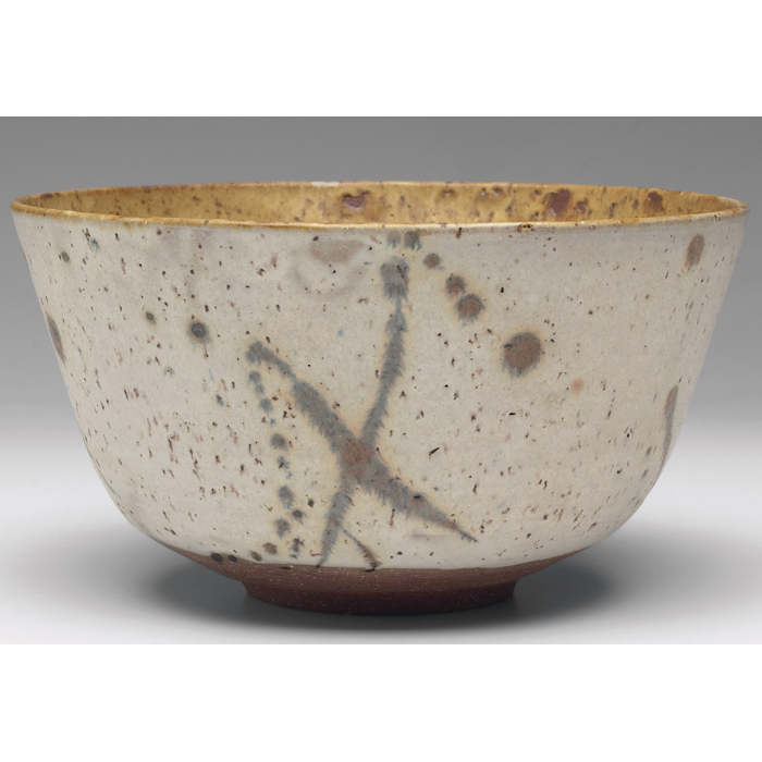 Appraisal: Edna Arnow bowl Chicago artist red clay with gray drip