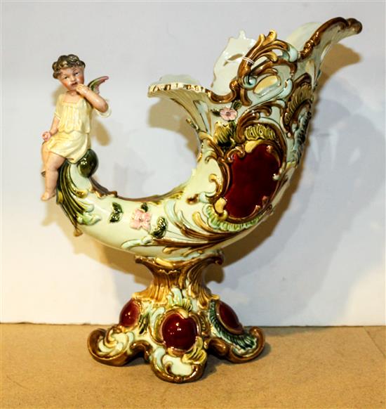 Appraisal: Sale Lot A Majolica Vase in the form of a